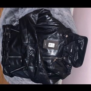 Leather biker jacket